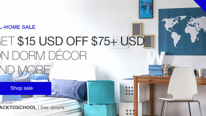 $15 Off $75 USD For Back To School @ Ebay.ca