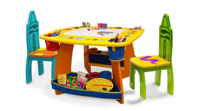 Crayola Wooden Kids 3 Piece Table and Chair Set $111 W/Free Shipping @ Wayfair.ca