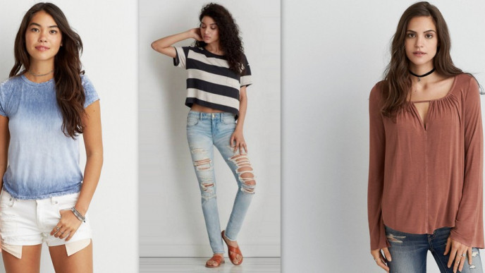 Tees From $8 Clearance + AEO Collection Buy 1 Get 50% Off 2nd Item @ AEO 