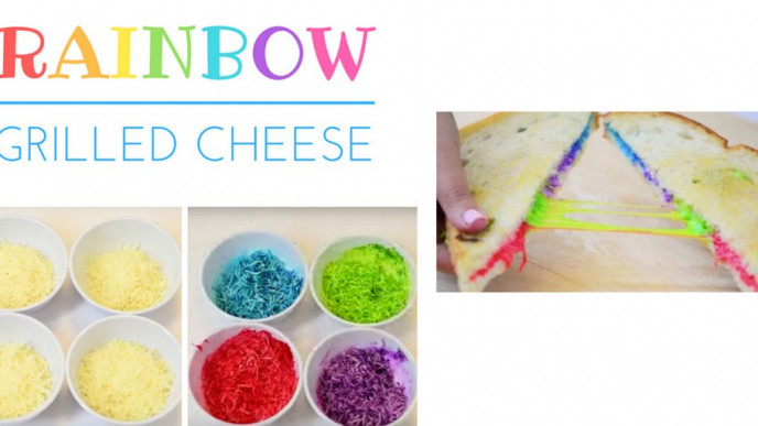 Unicorn (Rainbow) Grilled Cheese Sandwiches 