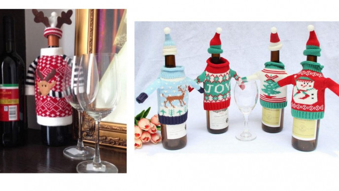 Christmas Sweater and Toque Set for Wine $3