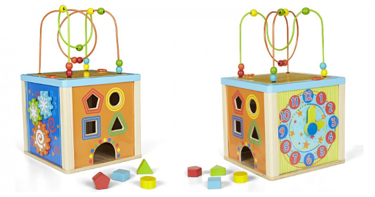 imaginarium wooden activity cube
