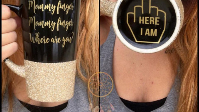 Get A Mommy Finger Mug For $10 US @ Etsy