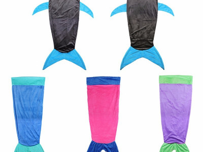 Mermaid Or Shark Blankets For