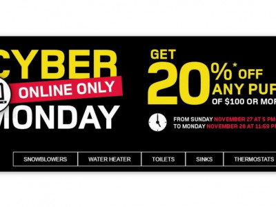 Cyber Monday: 20% off of $100 + Purchase @ Rona.ca