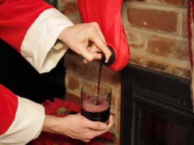 Wine Dispensing Christmas Stocking