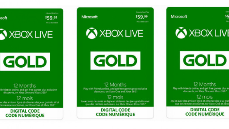 12 Month Xbox Live Gold Membership $44 