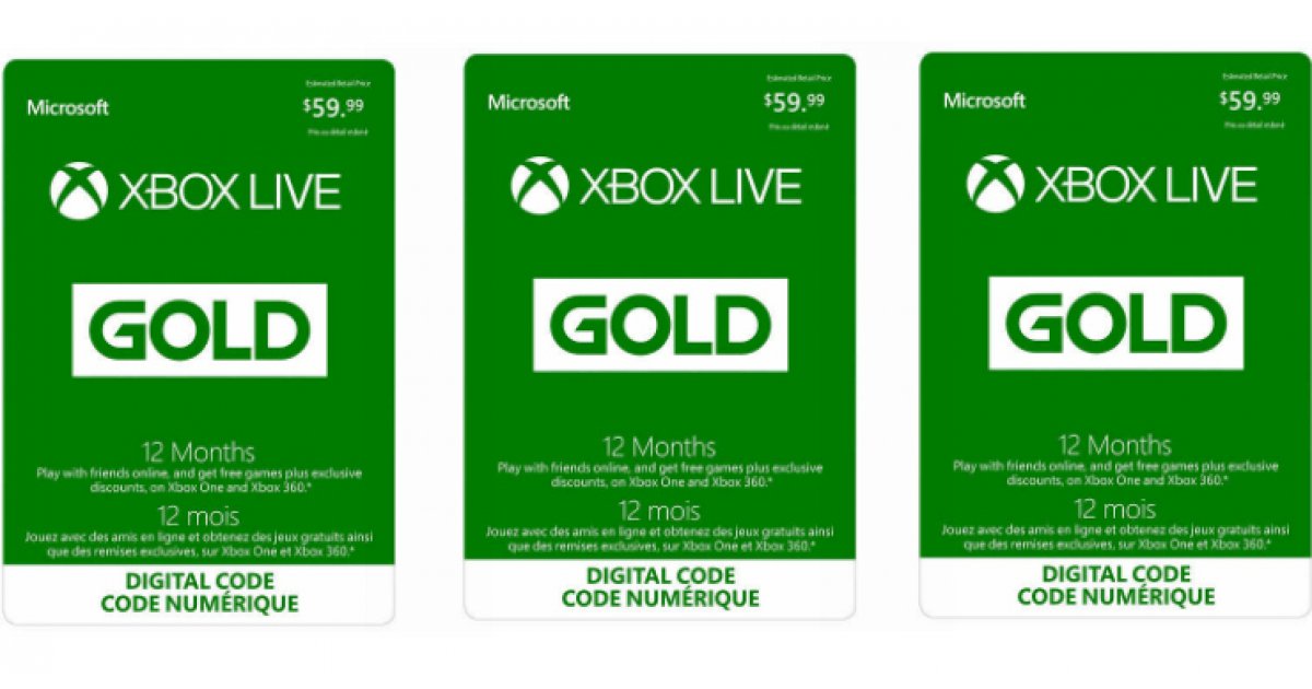 12 Month Xbox Live Gold Membership $44.99 @ Costco Canada.