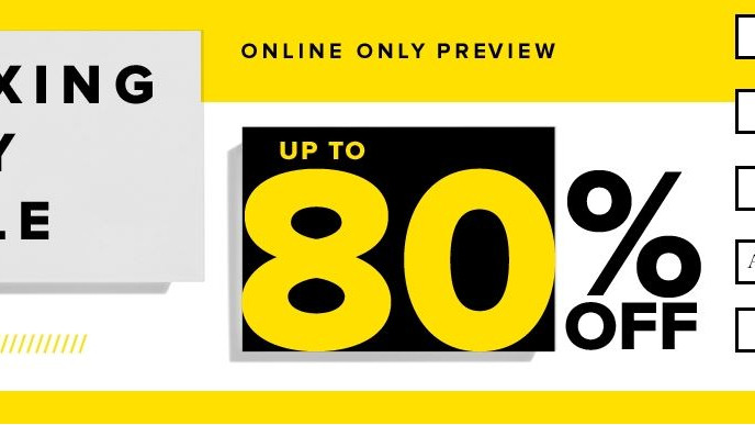 Boxing Day Up to 80% off @ Hudson's Bay!