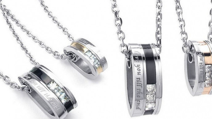 "I Love You Till The End" Pendant & Necklace Set for Couples $29.99 @ Amazon Seller: KONOV