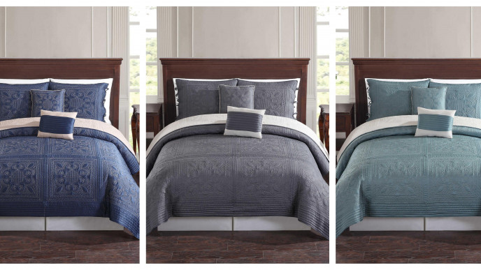 Baroque Tile Reversible Quilt Sets $69.99 after 50% off at BedBathBeyond.ca