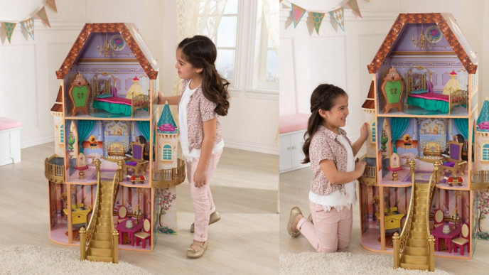 Kidkraft Disney Princess Beauty The Beast Dollhouse W Furniture
