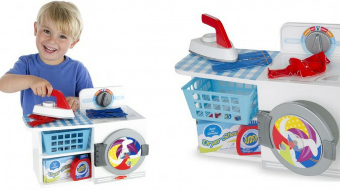 Melissa & Doug Let's Play House! Wooden Wash, Dry & Iron Set $37 Shipped @ Well.Ca