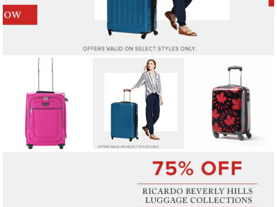 Luggage 75% off Today Only @ The Bay