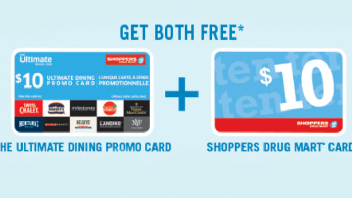 $10 Ultimate Dining Card & $10 Shoppers Card With $75 Spend @ Shoppers