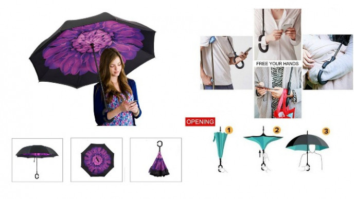 Reverse Windproof Umbrellas @ Amazon