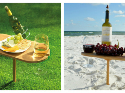 Tovolo Outdoor Wine Bamboo Table