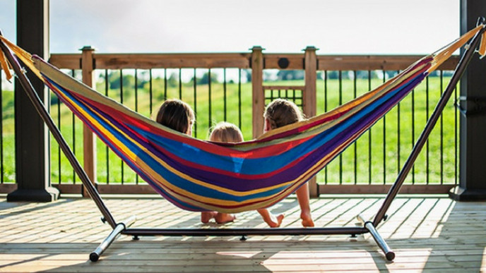 Vivere Double Hammock with Stand $139.99 Shipped