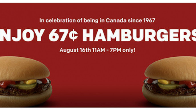 67¢ Hamburgers @ McDonald's Canada