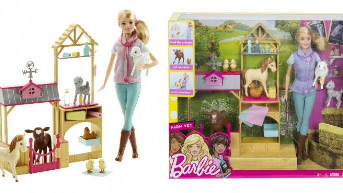 barbie farm vet doll and playset