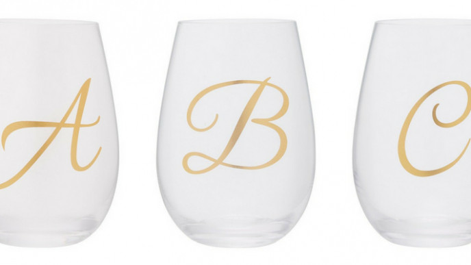 50% off Monogram Wine Glasses from $9 @ Chapters