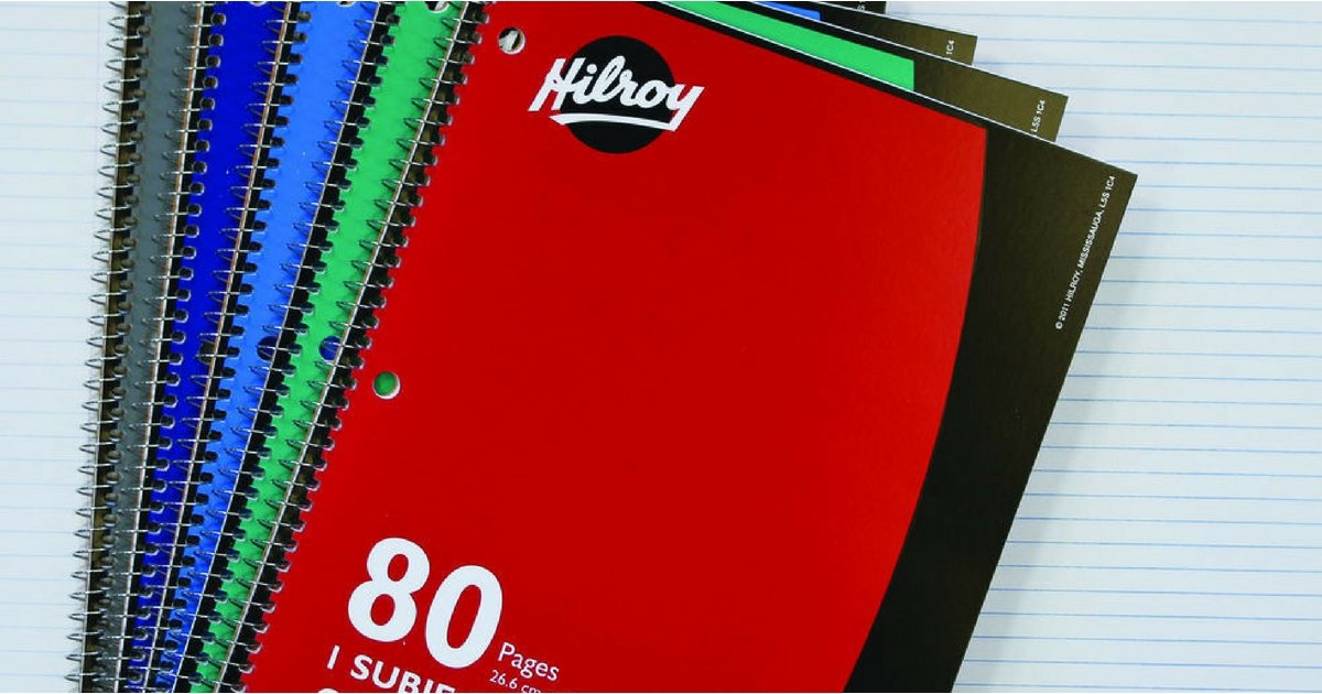 Hilroy 1Subject Notebooks for 10¢ Each Staples
