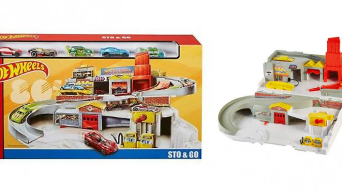 hot wheels retro sto and go playset