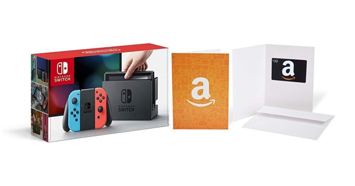 Nintendo Switch + 30 Amazon Gift Card for 379.99