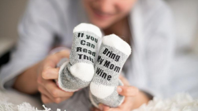 We All Need "Bring My Mom Wine" Socks
