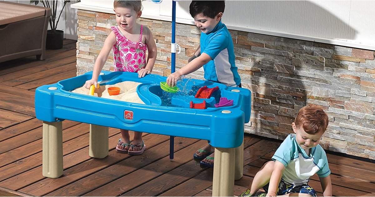 Step2 Cascading Cove Sand And Water Table With Umbrella 49.97 Shipped Amazon.ca