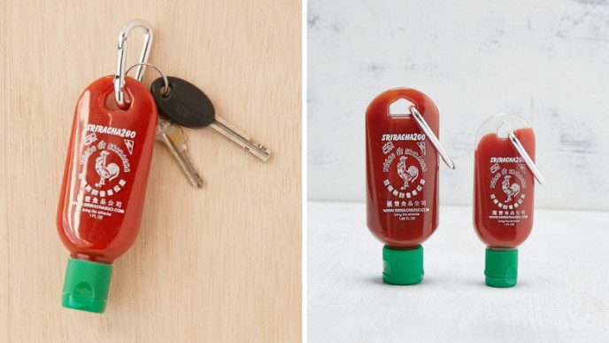 Sriracha To-Go Bottle Keychain for $10