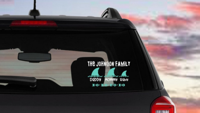 Custom Baby Shark Decal for $10.14 Shipped