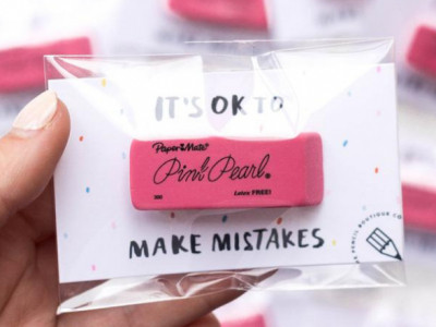 "It's Okay to Make Mistakes" Erasers for $4.50