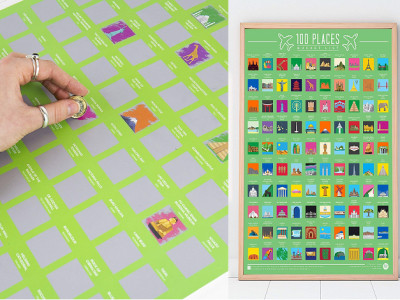 100 Places Scratch Off Bucket List Poster