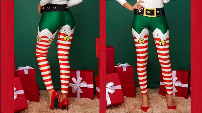 high waisted christmas leggings