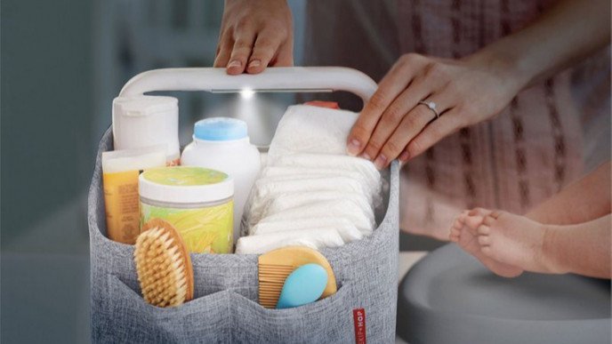 This Skip Hop Diaper Caddy Lights Up!