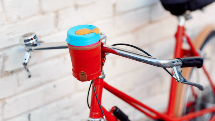 Leather Bike Cup Holder for $34.78 Shipped