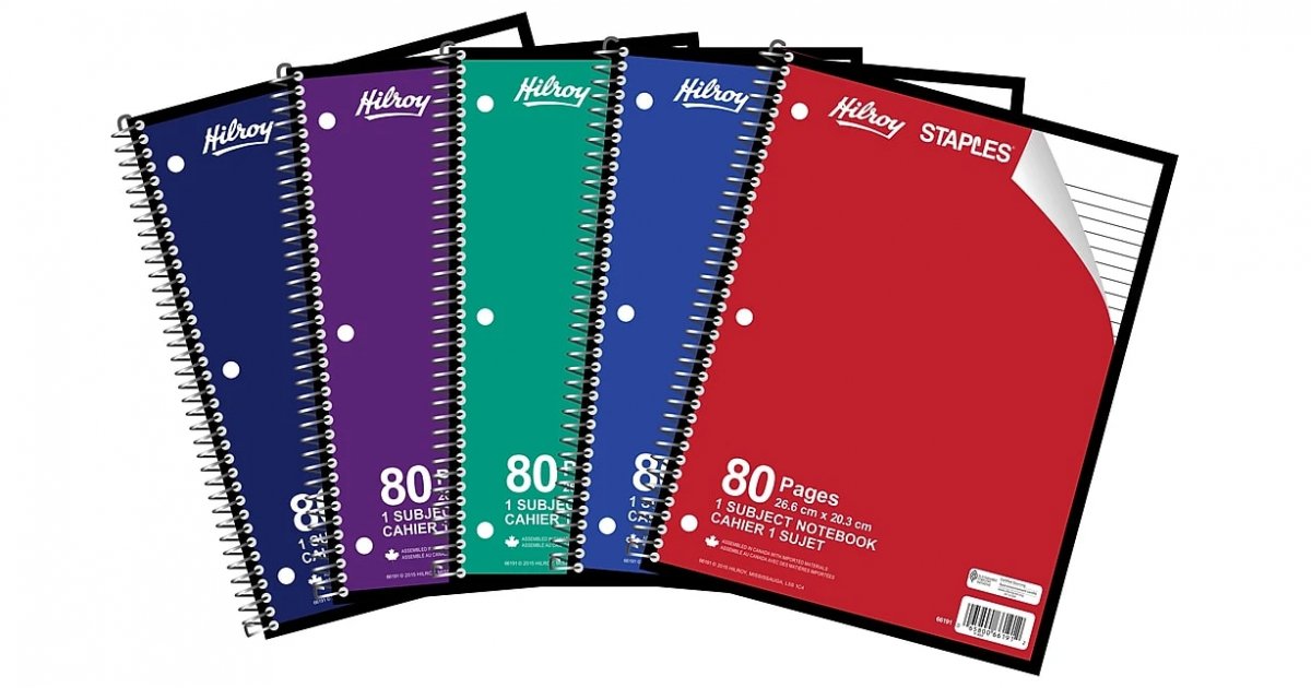 Hilroy 1Subject Notebook 0.10 Shipped Staples