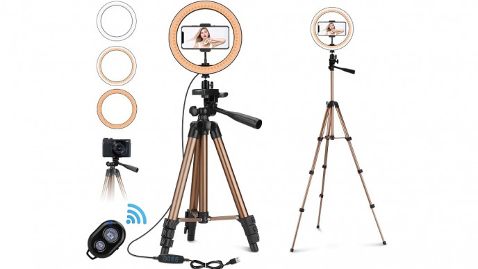 PEYOU 10" Selfie Ring Light With 50'' Tripod Stand $48.99 Shipped (With Coupon) @ Amazon Canada