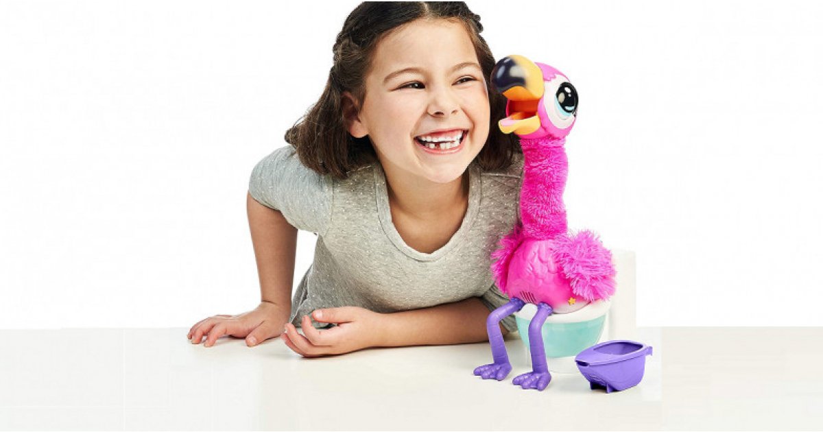 flamingo on toilet toy