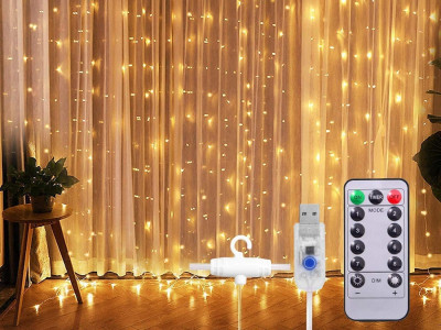 SUNNEST Window Curtain String Lights $18.39