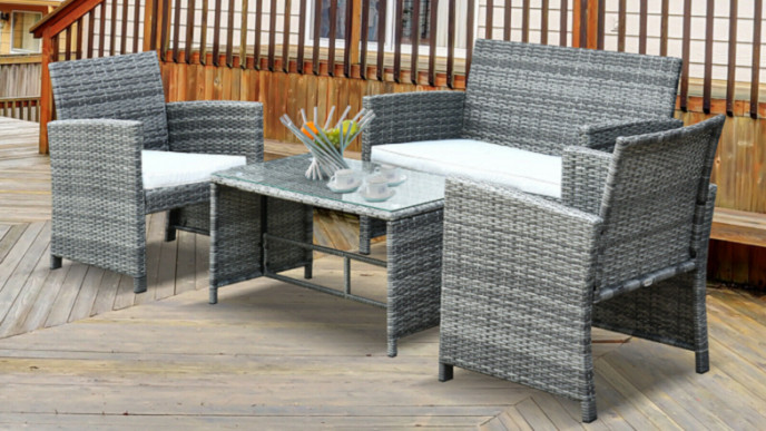 Outsunny 4Pcs Garden Lawn Chair Rattan Sofa Set $439.99 @ eBay Store: Outsunny
