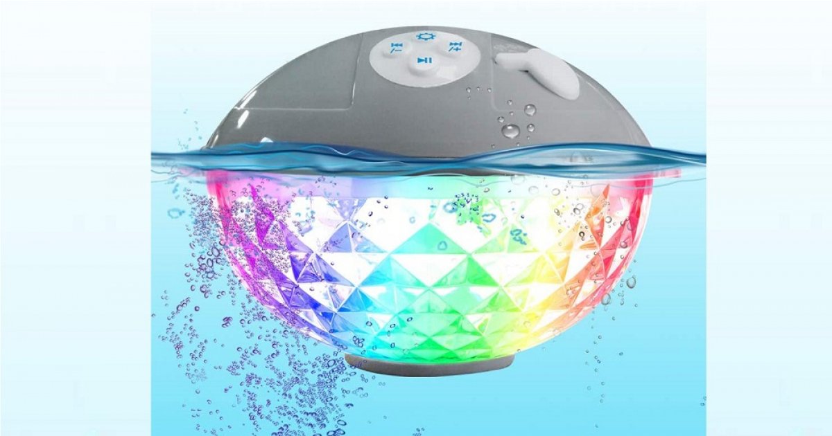 Floating Pool Bluetooth Speaker With Lights 39.69 Shipped Amazon