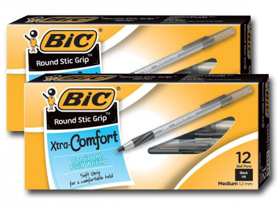 BIC Ultra Round Stic Grip Ballpoint Pens (12 Pack) $1.69 Shipped @ Staples