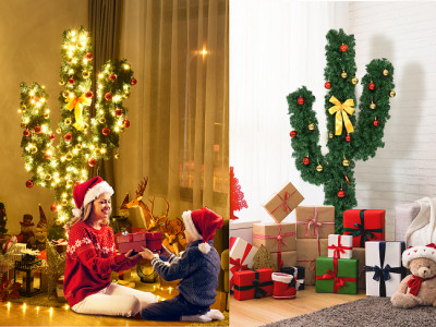 Costway 5Ft Pre-Lit Cactus $129.99