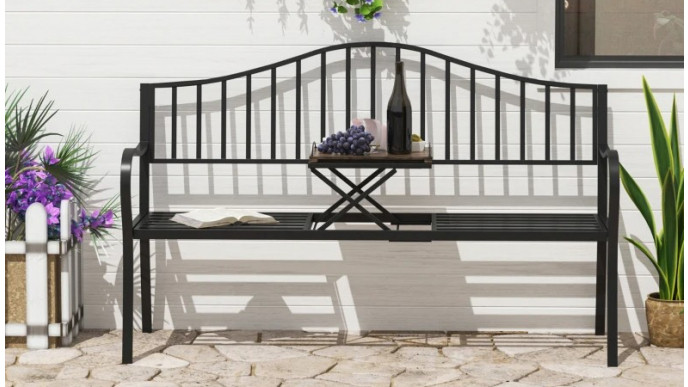 48% off Outsunny Outdoor Bench with Retractable Middle Table - now $105.59 Shipped at Aosom.ca