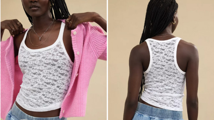 70% off Aerie Easy Does It Vintage Lace Tank Top - Now $8.98