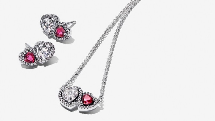 63% Off Pandora Red & Clear Double Halo Heart Gift Set – Now $98.99