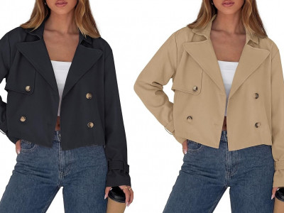 Cropped Trench Coat, Now $42