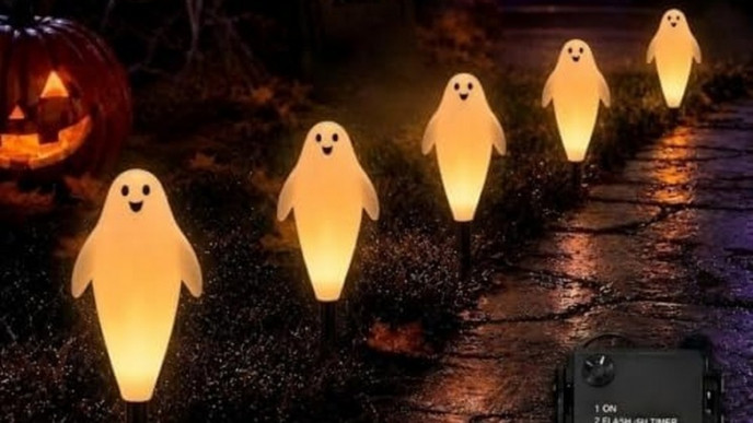 Halloween Ghost Pathway Lights, 5 Pack Now $23.99 (Reg. $29.99)